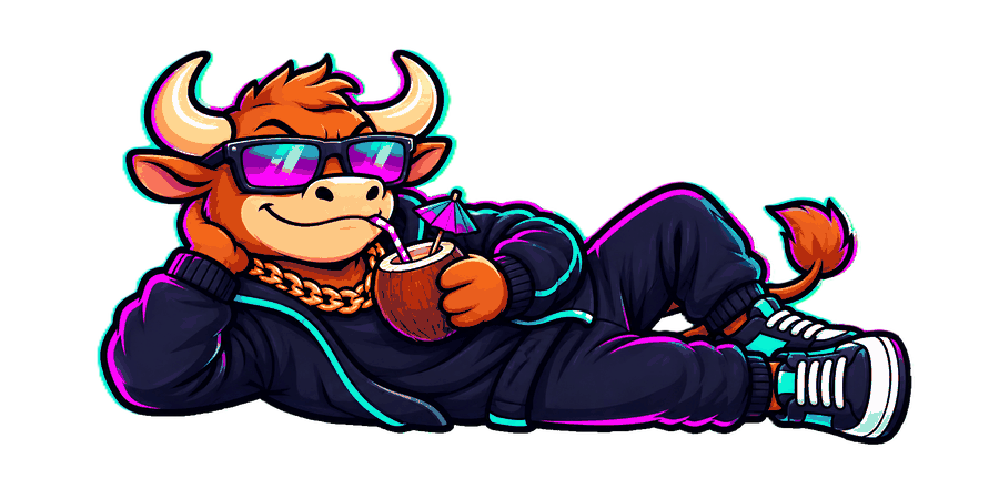 soLambo bull chilling with a coconut